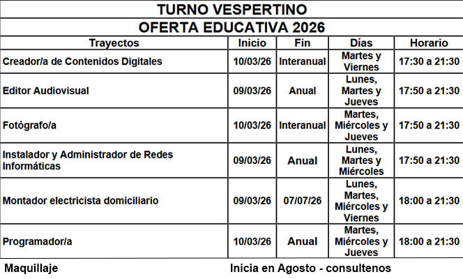 oferta cursos adultos 2026